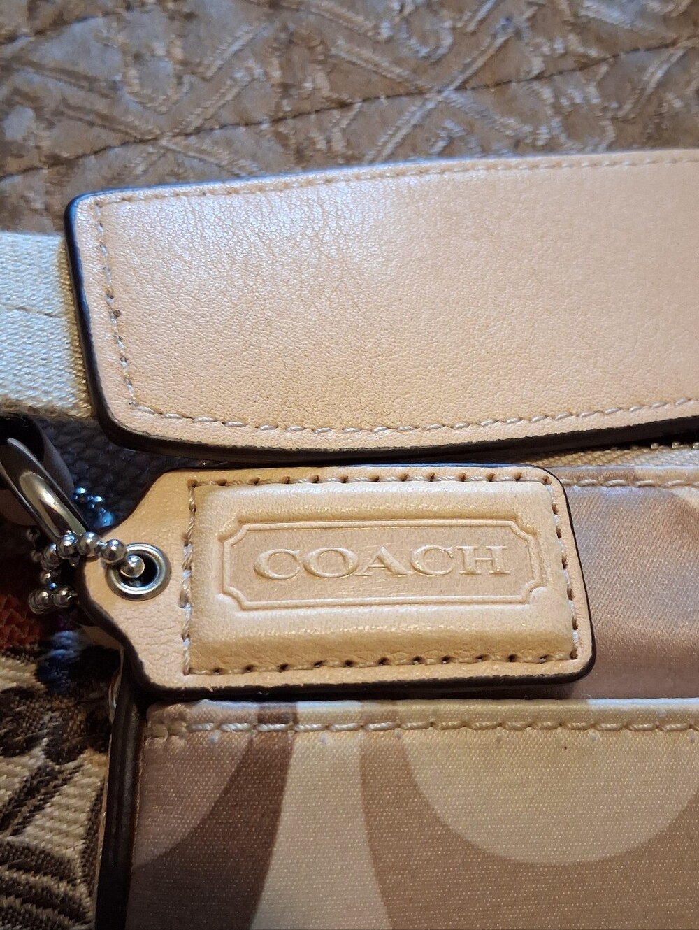 Coach Crossbody Bags Women Purple Brown Adjustable Strap Satin - Picture 9 of 14